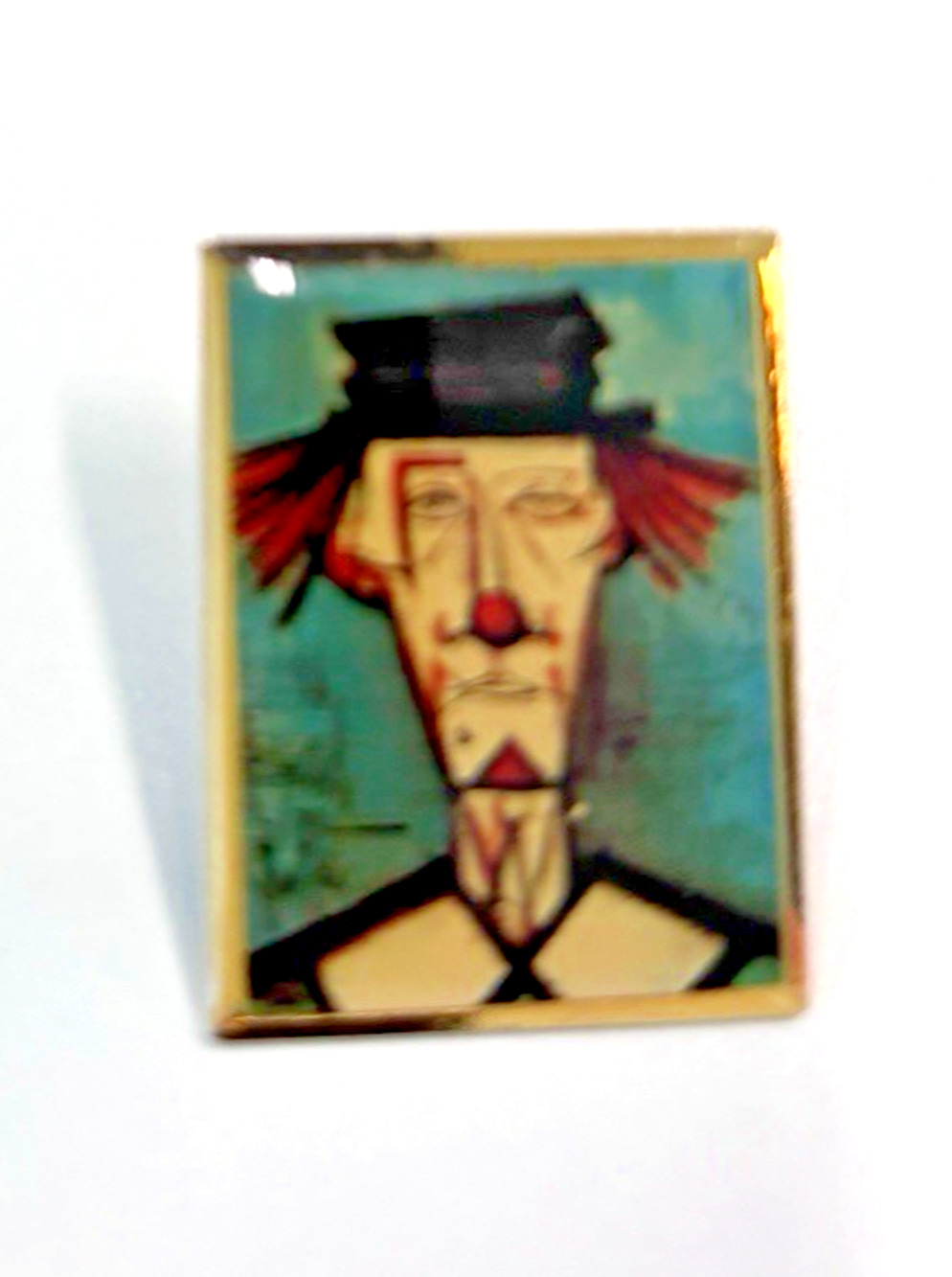 Bernard Buffet Clown Enamel Lapel Pin 1"